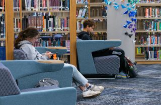   students study in winnetka campus library