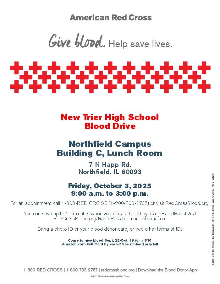 Red Cross Blood Drives at New Trier’s Northfield Campus