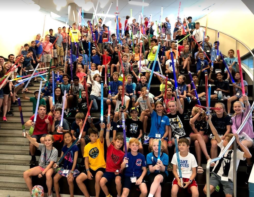 2019 STEM Campers Showing off their Lightsabers
