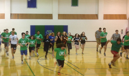 Students start each class with a warm-up to begin their activity.